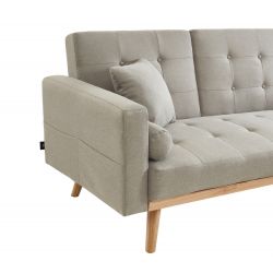 Canapé KELLYen tissu beige avec angle convertible