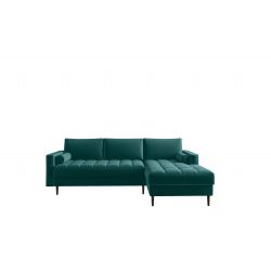 Canapé d'angle MAEL Cacharel velours bleu altantique fixe