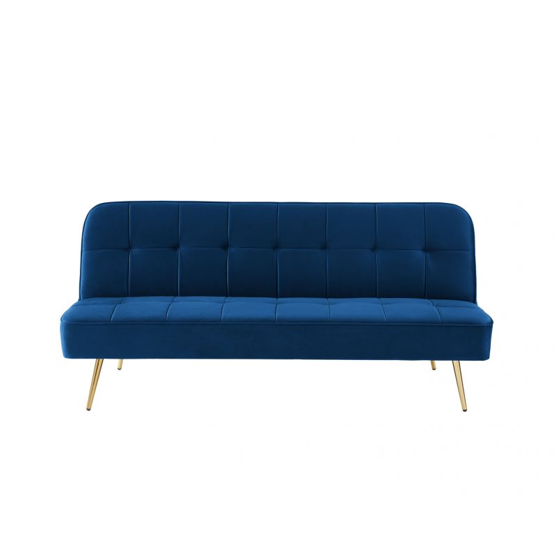 Banquette AROMA en velours bleu 3 places convertible