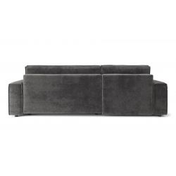 Canapé d'angle ANATOLE velours anthracite convertible 