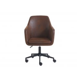 Chaise de bureau LOOPVINTAGEpivotante et ajustable en simili marron