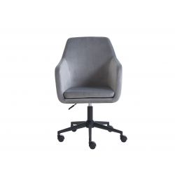 Chaise de bureau LOOP pivotante et ajustable en velours gris