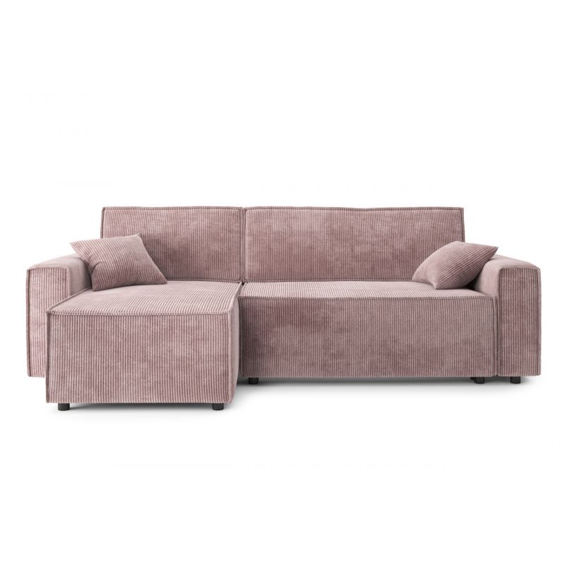 Canapé d'Angle MIRA velours mauve Convertible 3 places