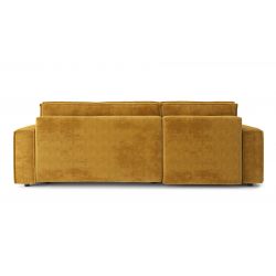 Canapé d'Angle MIRA velours moutard Convertible 3 places