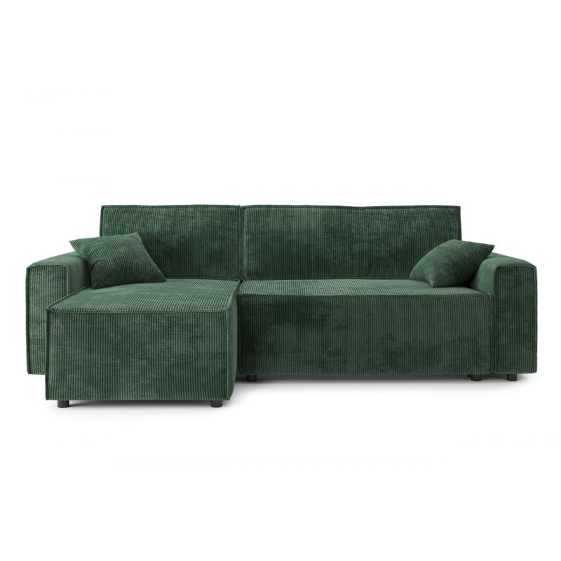 Canapé d'Angle MIRA velours vert Convertible 3 places