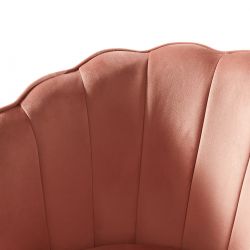 Fauteuil CALLISTA en velours rose avec pieds noir et doré