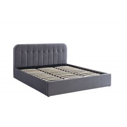 Lit coffre ANDRE velours gris anthracite sommier 180x200cm inclus