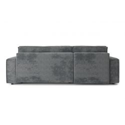 Canapé d'angle MIRA velours gris convertible 4 places