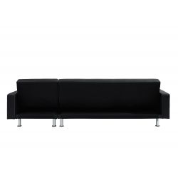 Canapé d'angle LUXURY XL convertible en PU noir