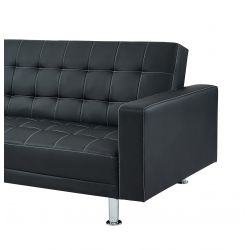Canapé d'angle LUXURY XL convertible en PU noir