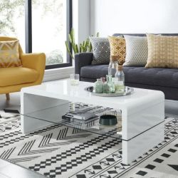 Table basse PRIMISlaqué blanc brillant L105cm