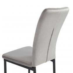 Lot de 6 chaises POPPY Velours gris