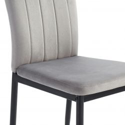 Lot de 6 chaises POPPY Velours gris