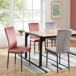 Lot de 6 chaises POPPY Velours gris
