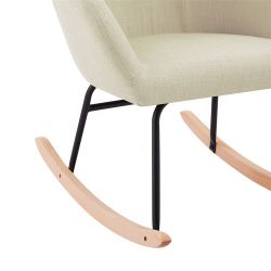 Fauteuil HILDA en tissu crème rocking chair