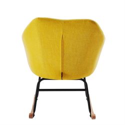 Fauteuil HILDA en tissu jaune rocking chair
