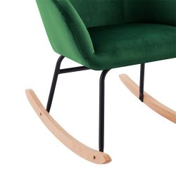 Fauteuil HILDA en velours vert rocking chair