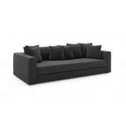 Canapé droit ADEL Cacharel fixe en velours anthracite