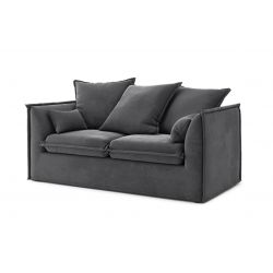 Canapé droit GAELLE Cacharel tissu anthracite fixe