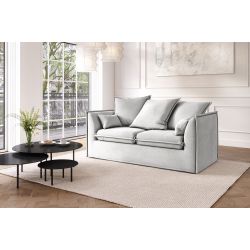 Canapé droit GAELLE Cachareltissu gris clair fixe