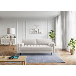 Canapé droit MAEL Cacharel en velours beige fixe
