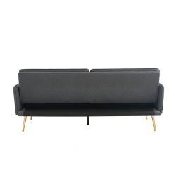 Canapé ADAM en tissu anthracite avec pieds en métal doré