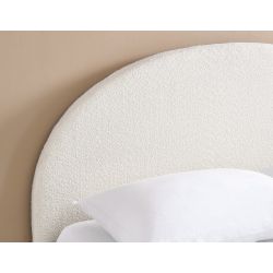 Lit coffre OLAF laine bouclée écru 160x200 sommier inclus