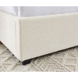 Lit coffre OLAF laine bouclée écru 160x200 sommier inclus