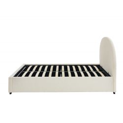 Lit coffre OLAF laine bouclée écru 160x200 sommier inclus