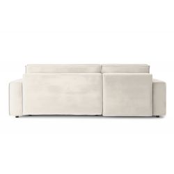 Canapé d'angle MIRA convertible velours beige 4 places 