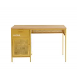 Bureau PANTONE métal jaune moutarde l120cm