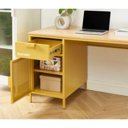 Bureau PANTONE métal jaune moutarde l120cm