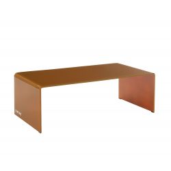 Table basse PANTONE verre courbé caramel 120cm