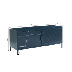 Meuble tv PANTONE métal bleu nuit 120 cm