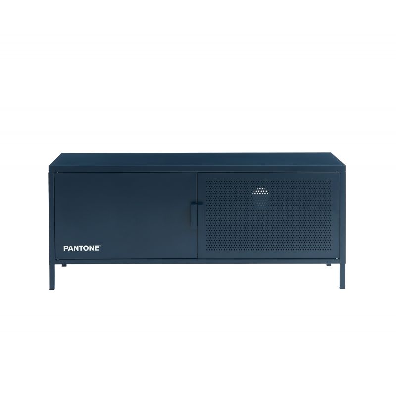 Meuble tv PANTONE métal bleu nuit 120 cm