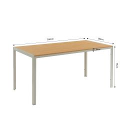 Table de séjour PANTONE métal beige sable 160cm