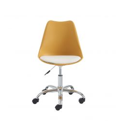 Chaise de bureau PANTONE jaune moutarde 5 roulettes