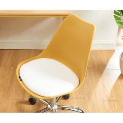 Chaise de bureau PANTONE jaune moutarde 5 roulettes