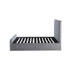 Lit coffre GATSBY velours gris anthracite 140x190 sommier inclus