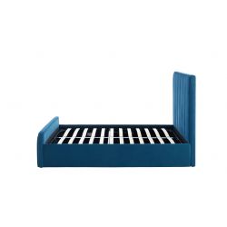Lit coffre GATSBY velours bleu canard 140x190 sommier inclus