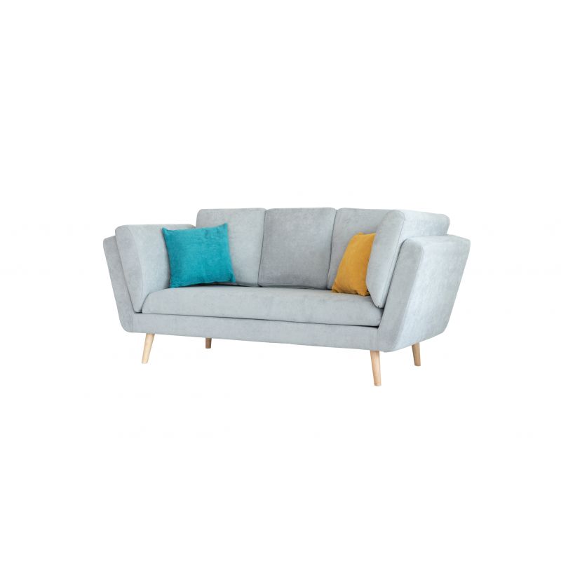 YAELLE canapé CACHAREL gris En tissu doux gris clair 218x86x95cm