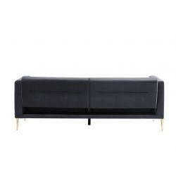 Canapé droit JUDITH convertible velours gris 3 places