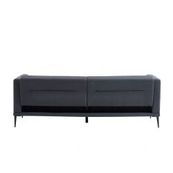 Canapé droit JUDITH convertible tissu gris 3 places