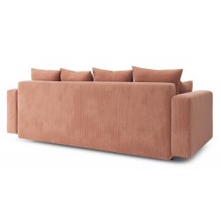 Canapé droit KRISTIconvertiblevelours cotêlé rose