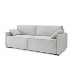 Canapé droit MAGGYconvertibletissu gris clair 3 places 