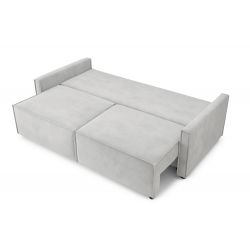 Canapé droit MAGGYconvertibletissu gris clair 3 places 