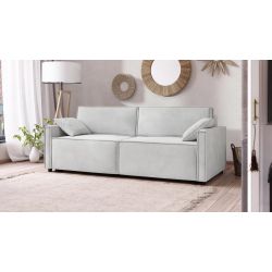 Canapé droit MAGGYconvertibletissu gris clair 3 places 
