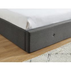 Lit coffre AMBRE tissu gris anthracite 180x200 sommier inclus