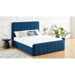 Lit coffre GATSBY velours bleu canard 160x200 sommier inclus