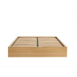 Cadre de lit à tiroirs AMANA cannage rotin 140x190 sommier inclus